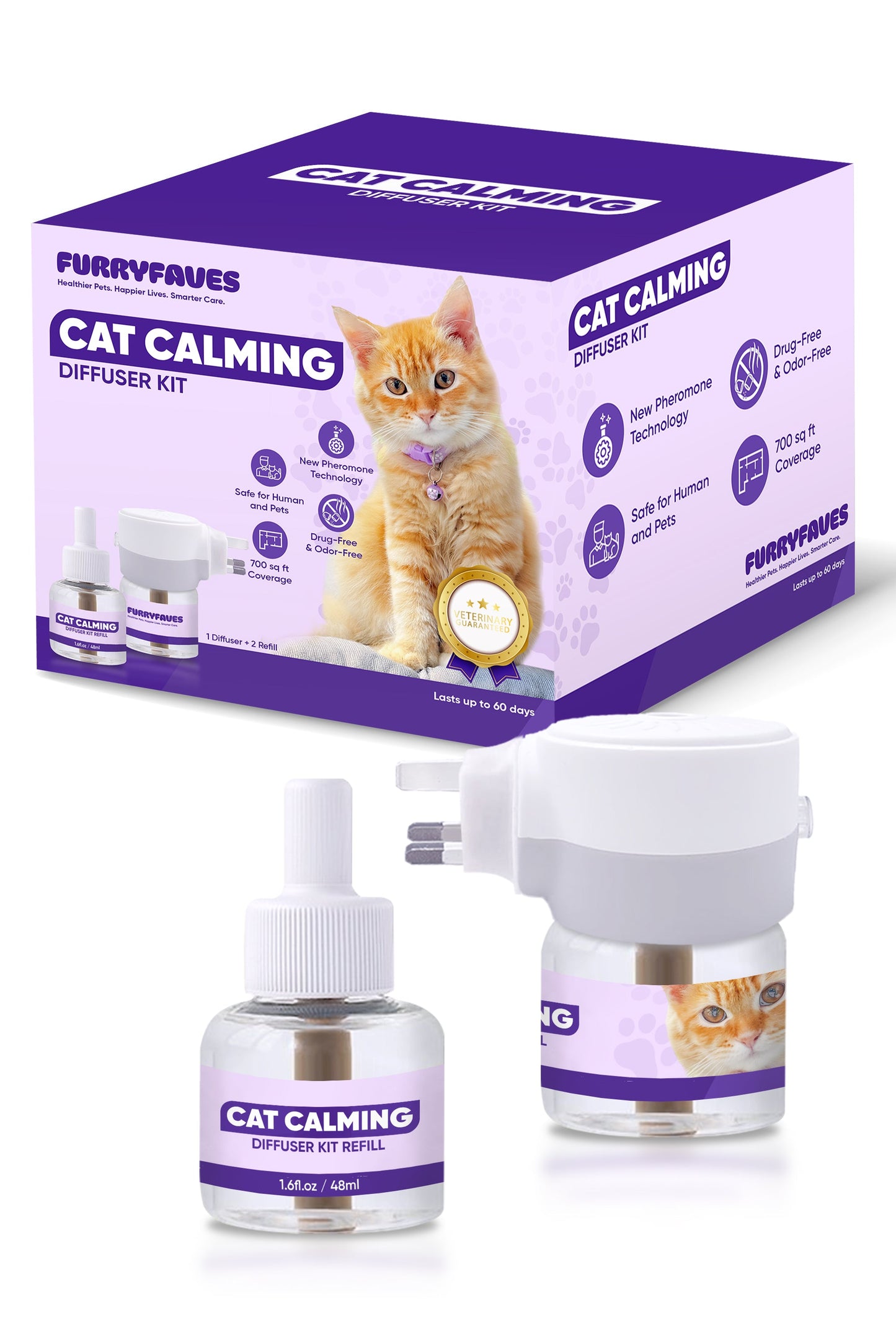 FURRYFAVE'S Pet Cat Calming Solutions - 1 Diffuser Set
