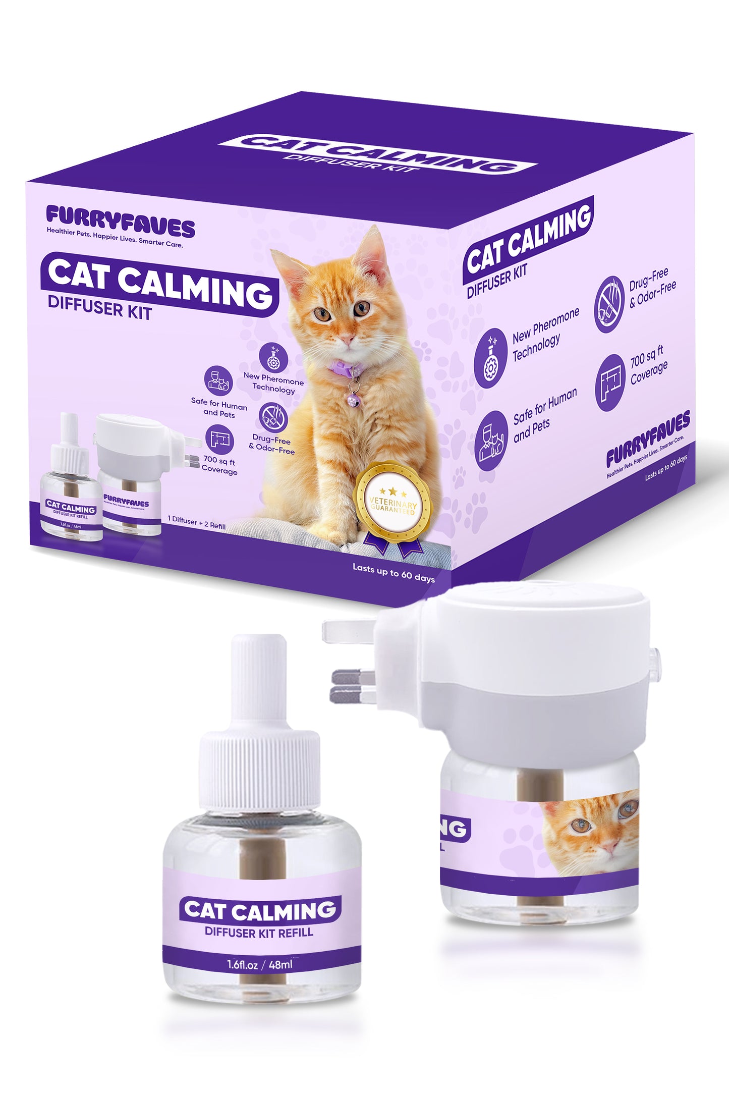 FURRYFAVE'S Pet Cat Calming Solutions - 1 Diffuser Set