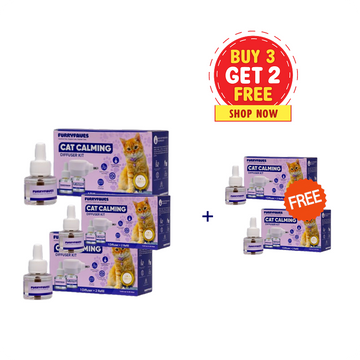 Full-home Pack! BUY 3 + GET 2 FREE Furryfaves Cat Calming Diffuser Kits