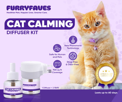 FURRYFAVE'S Pet Cat Calming Solutions - 1 Diffuser Set